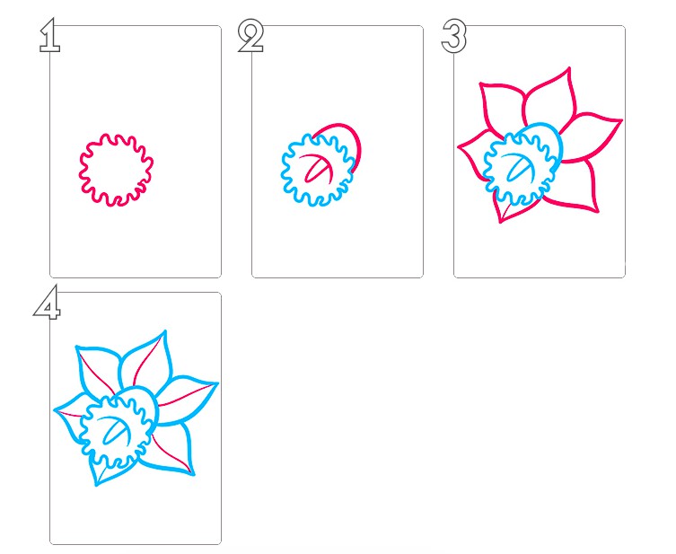 Как нарисовать нарцисс карандашом поэтапно для детей